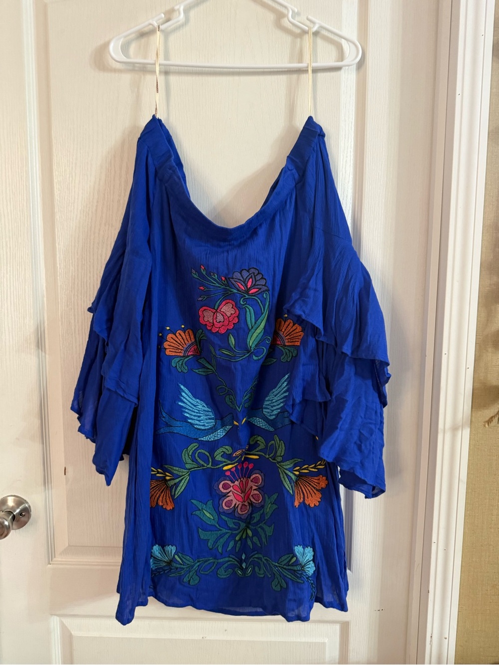 Judith March Women’s Blue Embroidered Boho Dress Sz L. MY-235